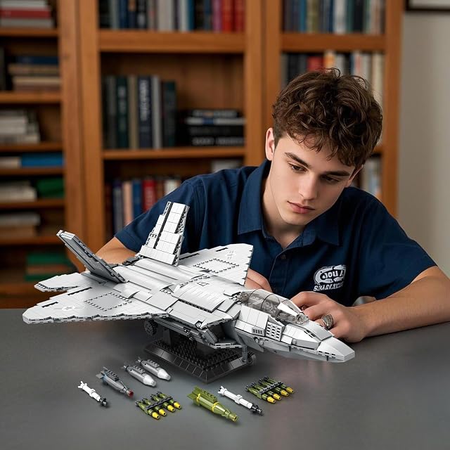 Foto 6 de 7 de Reobrix F-22 Raptor Fighter Jet - Juguete de bloques de construcción para adultos, modelo de avión de combate…