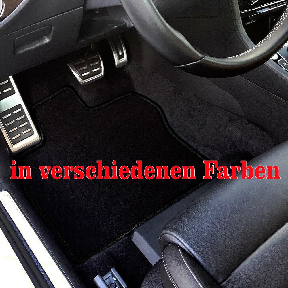 Auto Fußmatten Schwarz Velours Rand Silbergrau passend für Morgan Plus 8 +8 RL 1968-2004 Made in Germany