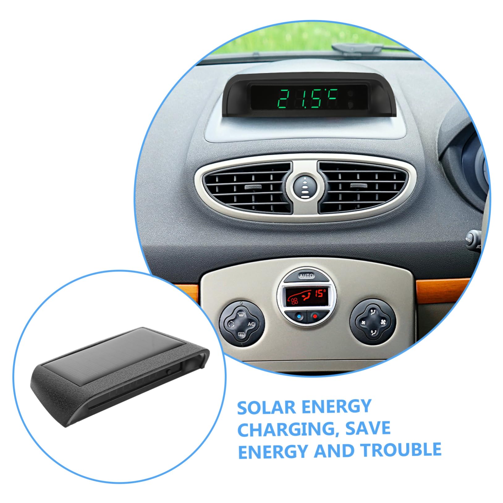 1pieza Reloj Digital Solar De Alta Precisión Para Automóviles y Carga Usb Reloj De Tablero Para Coches Fácil Instalación y Uso Diario