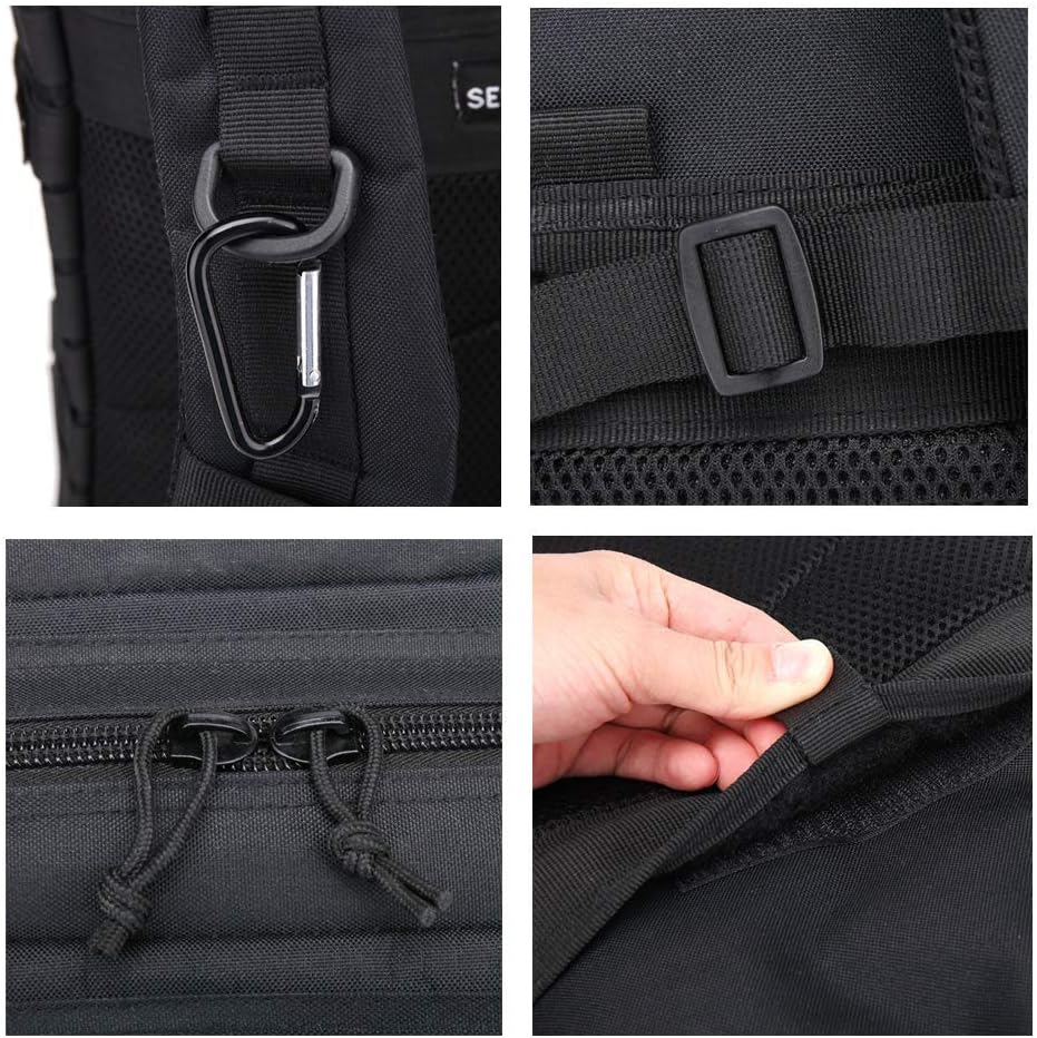 Bug Out Bag Backpack - 50L Tactical Backpack - Great for Survival Essentials (Black)