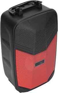 T Opiky Karaoke Speaker, 4 Inch Portable Karaoke Machine Speaker, 5W Wireless Bluetooth Square Dance Subwoofer Speaker with LED Lights, Support USB/Memory Card/AUX Audio Playback (Red)