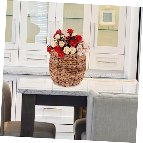 Miniatura 5 de CHILDWEET Cesta de mimbre de gran capacidad, cesta de almacenamiento blanca, organizador tejido para decoración del hogar