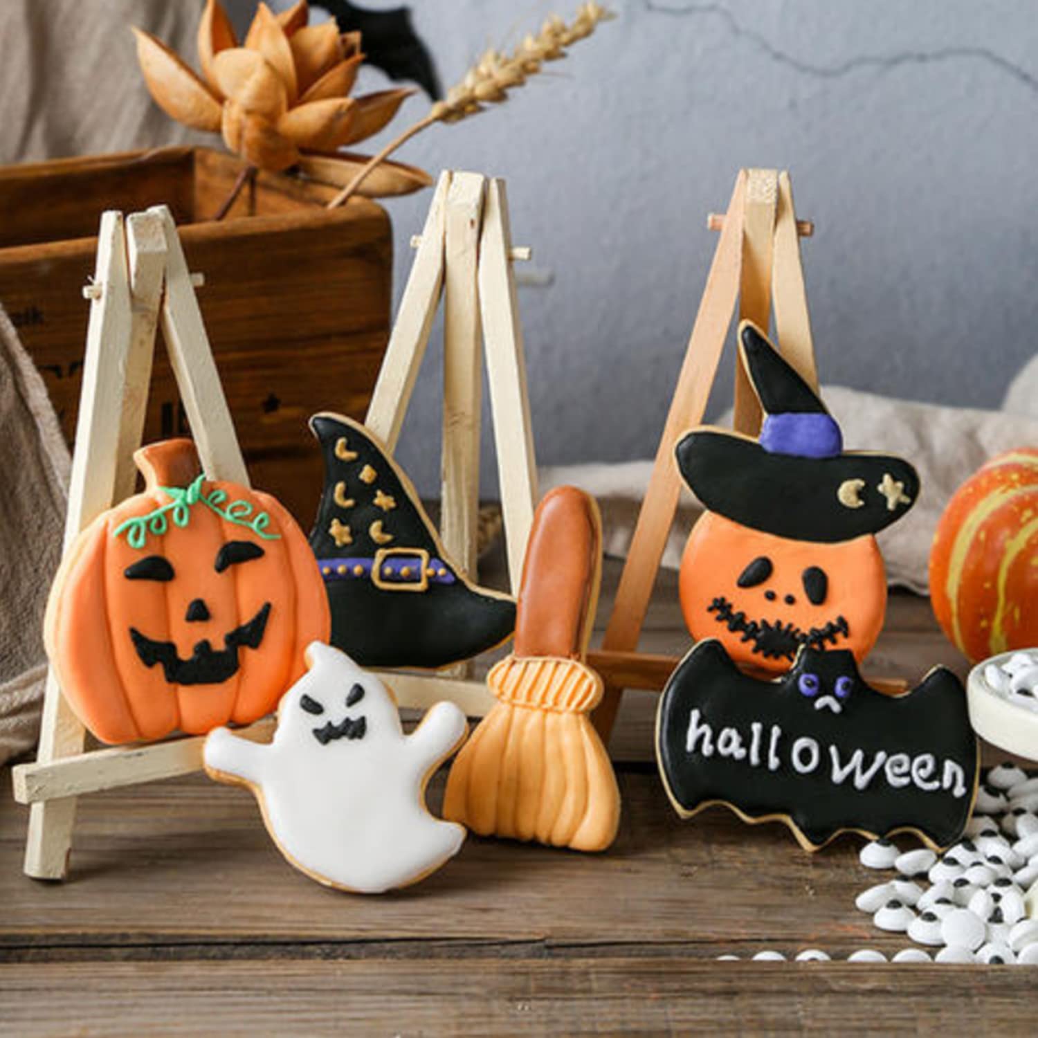 12-teiliges Halloween Ausstechformen-Set – Edelstahl, Mit Kürbis, Geist, Fledermaus, Hexenhut & Mehr