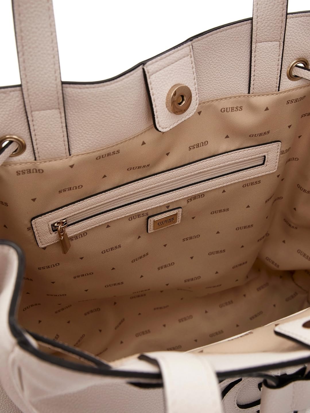 GUESS bolso de hombro bolso shopper Calebra Drawstring Tote Cream White crema