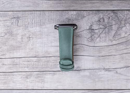 Miniatura 5 de Genuine Leather Sea Green Band for Apple Watch
