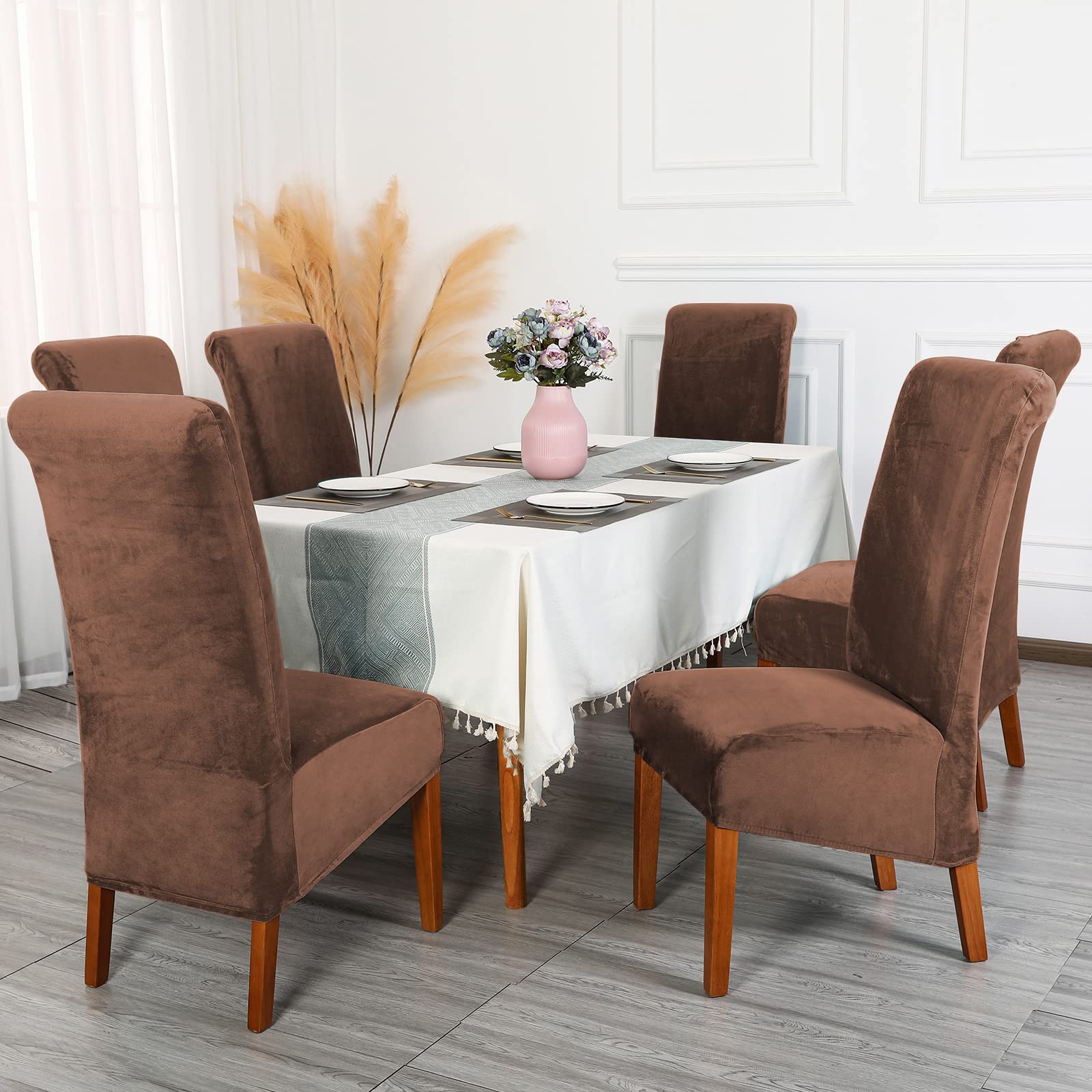 CMAKER Velvet Dining Chair Covers, Stretch Large Chair Slipcover - Image 2