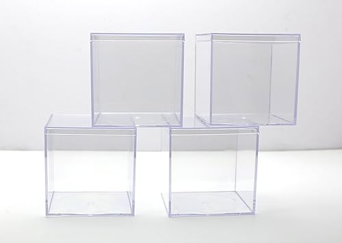 Miniatura 2 de Caja de plástico transparente cubo, 4 pulgadas cuadradas x 4 pulgadas de alto, 4 piezas por paquete (4)