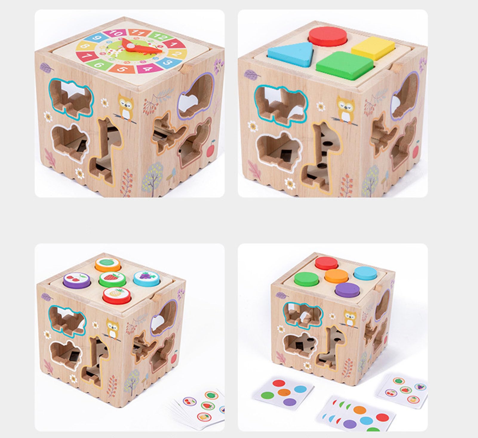 Giocattolo Cubo di attività in Legno Multifunzionale, Set Gioco Educativo Montessori con Martello