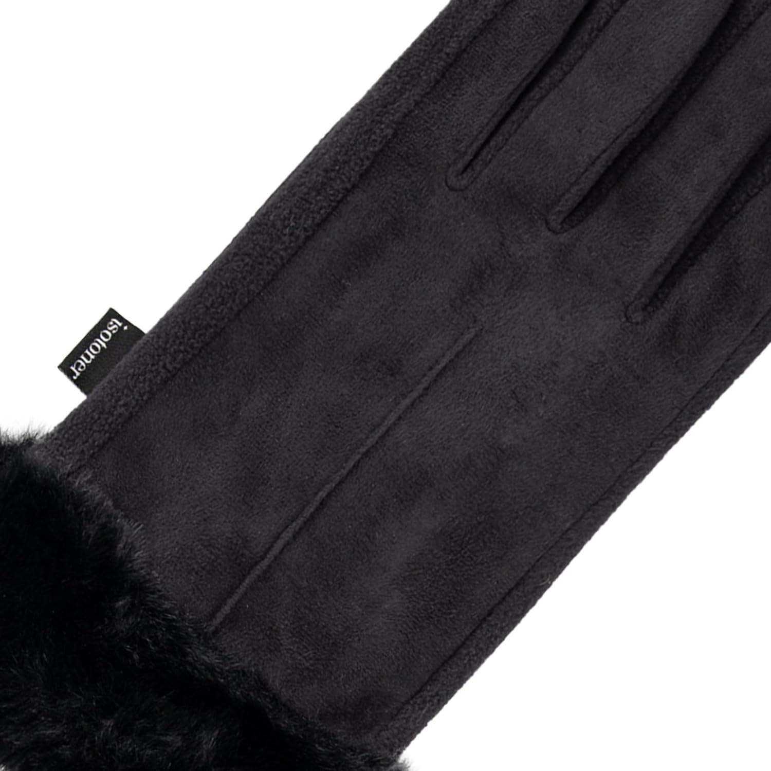 isotoner womens Water Repellent Touchscreen Stretch Mya Faux Fur Cuff Gloves - Image 3