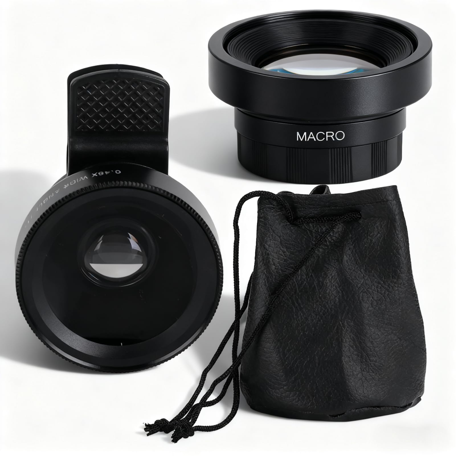 Yosoo Phone Camera Macro Lens, 2 in 1 Lens Set, 0.45X Wide Angle & 12.5X Macro, Clip-on for Most Smartphones