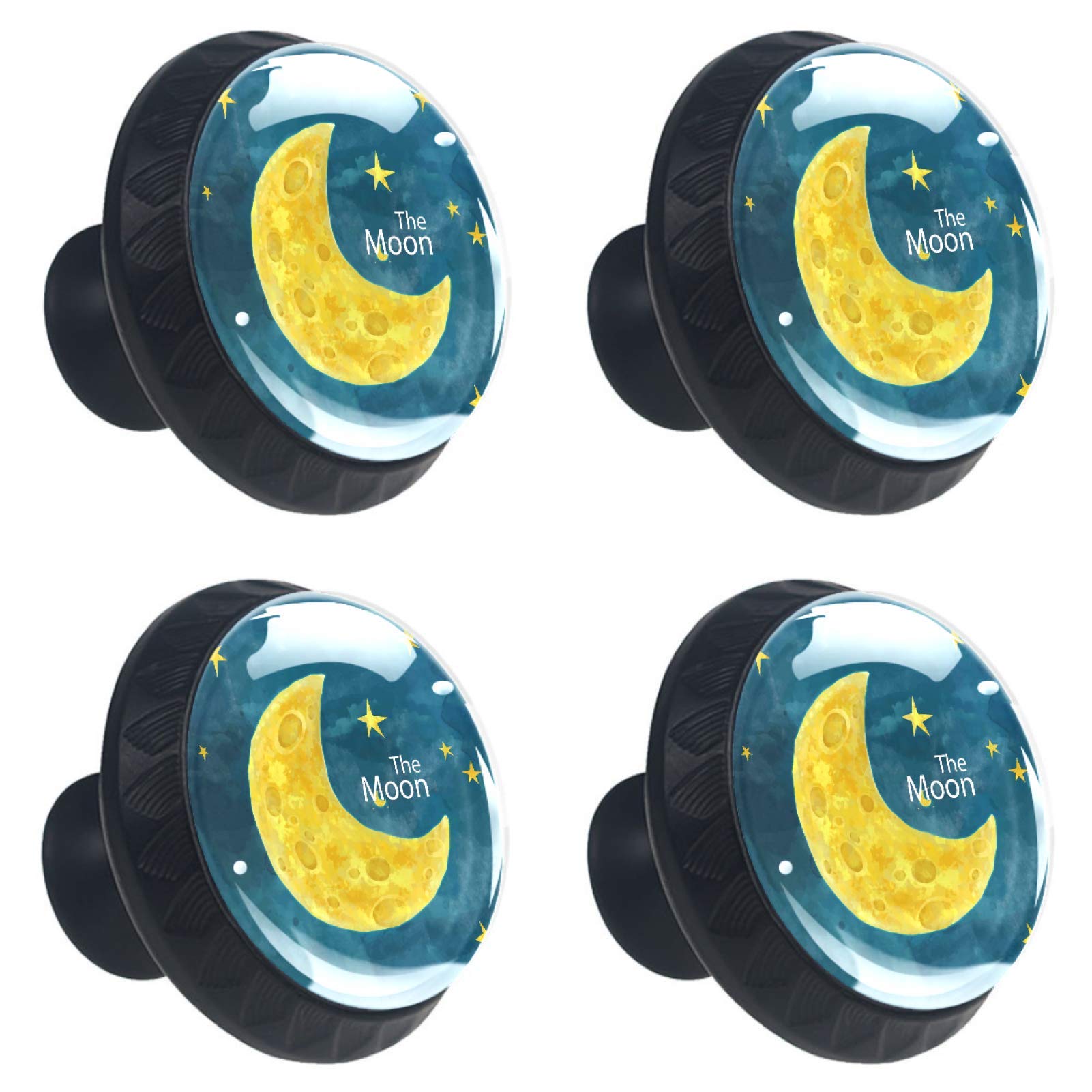 Boutons de tiroir en cristal lune et étoiles pour une décoration élégante