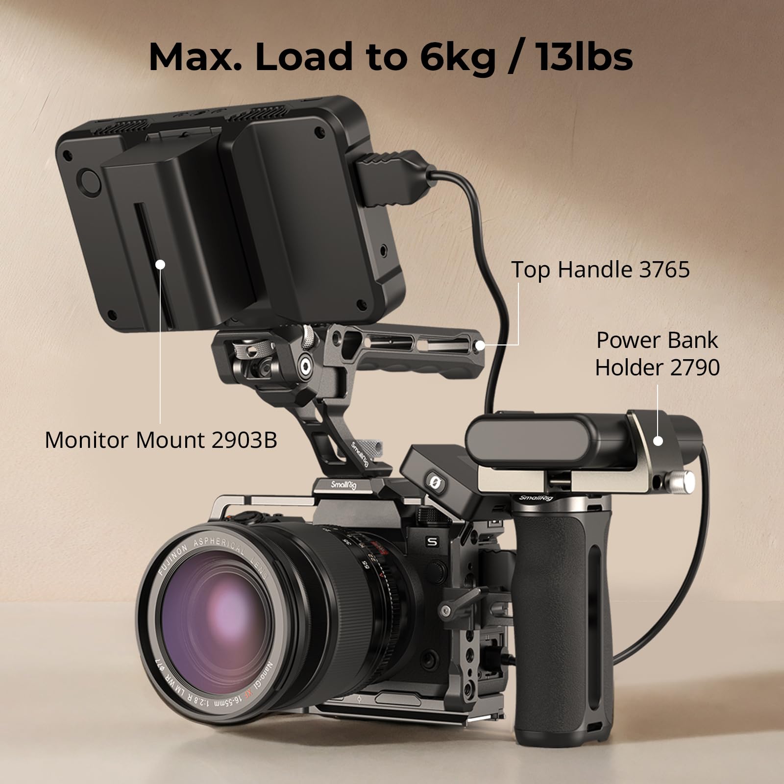 SMALLRIG Mini NATO Side Handle 43mm Verstellbar 1/4"-20 Gewindeloch Blitzschuh 4840