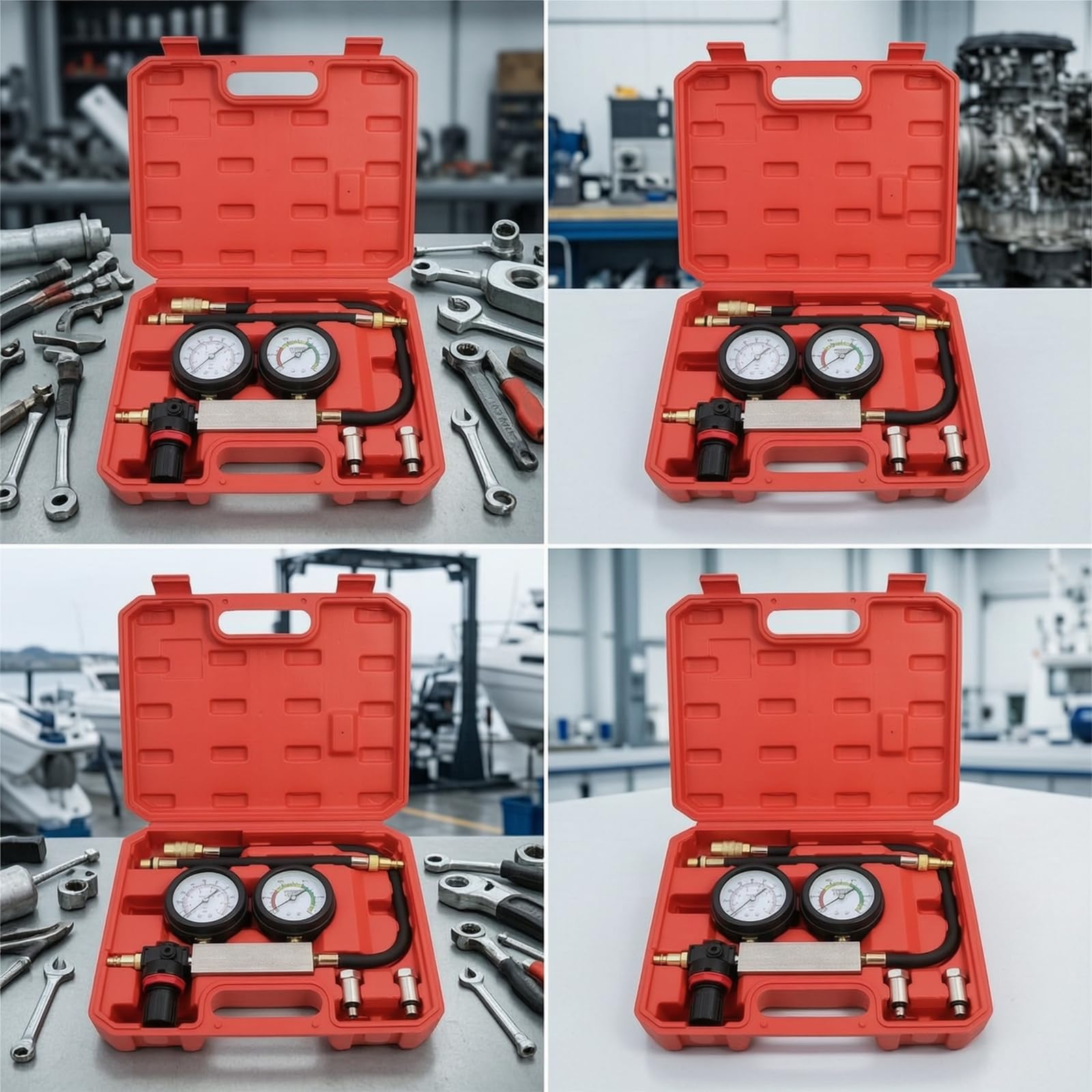 Qianly Tester Perdite Cilindri Portatile Kit Prova Compressione Motori Facile da Leggere Tester di Compressione per Autoriparazione