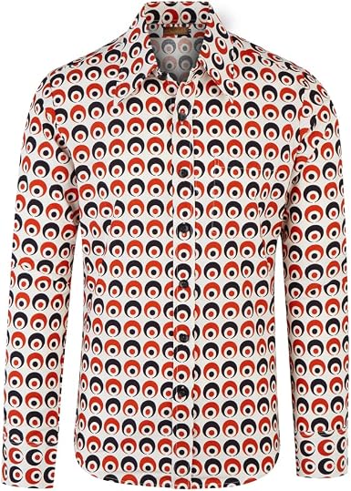 Chenaski Mens 70s Eyeball Hippy Shirt 