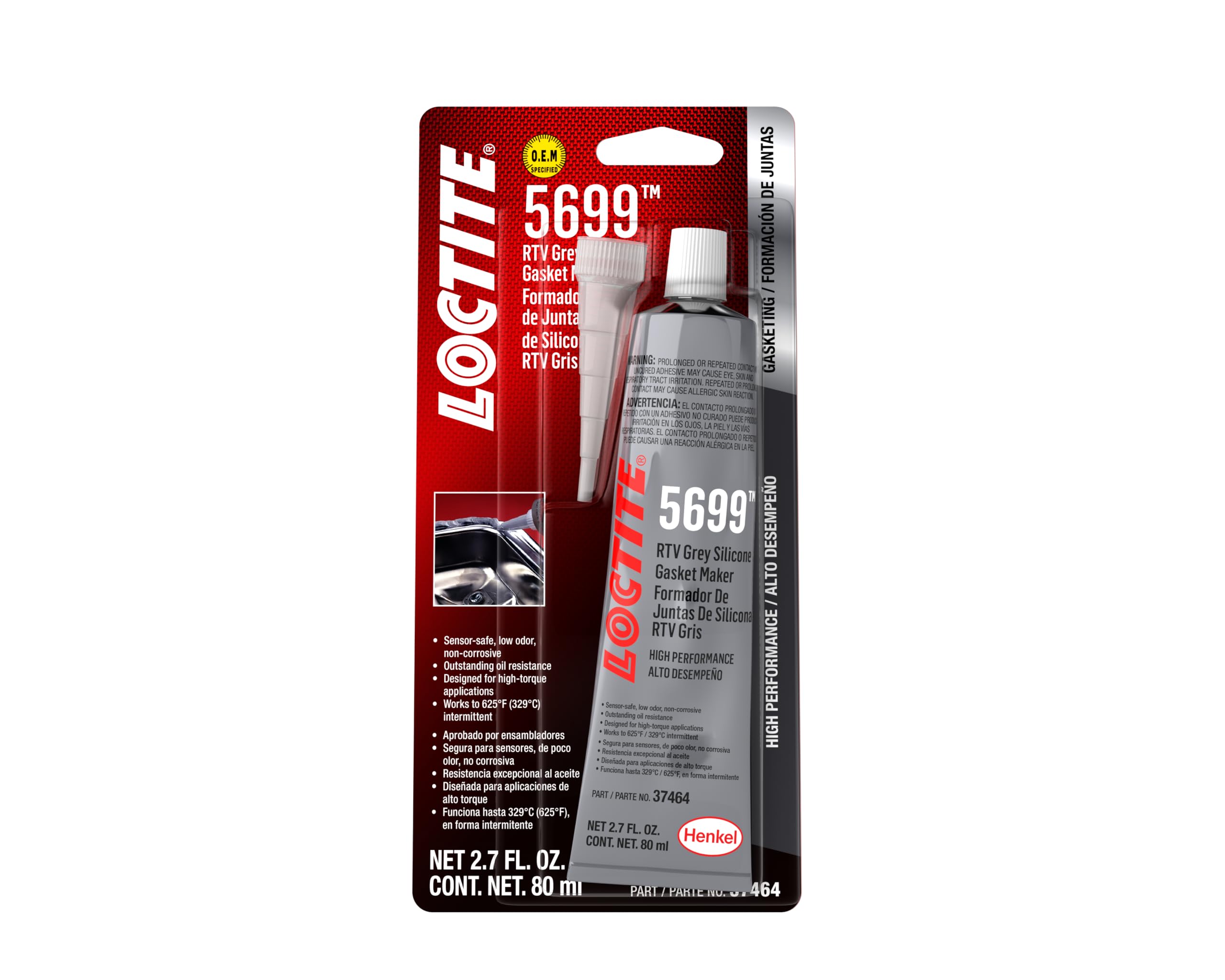 Loctite 37464 Grey RTV 598 High Performance Silicone. 80 ml.-image-41