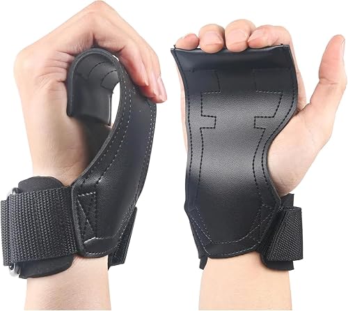 INDIAHUNK® New 2025 Weight Lifting Grips (Pair) – Black Powerlifting Straps with Neoprene Padded Wrist Wraps for Deadlifts, Pull-Ups, Rows & Bodybuilding Support (Black)