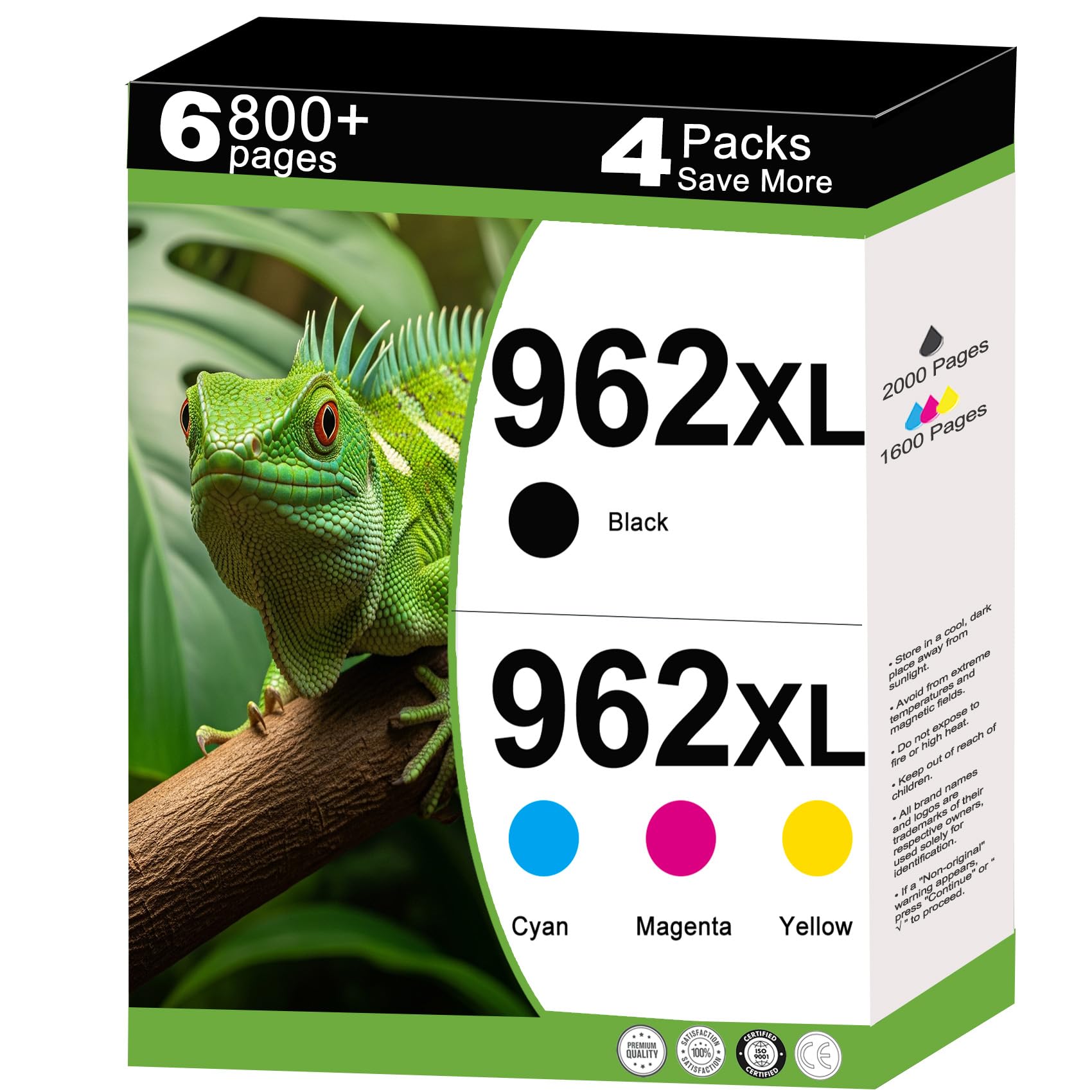 Photo 1 of 962XL Ink Cartridges Combo Pack Replacement for HP 962 XL 4Packs to use with 9015e 9010 9015 9025e 9020 9018e 9018 9025 9012e 9010e 9012 9020e 9019 Printer with V16.4.1 Chip(Cyan Magenta Yellow Black)