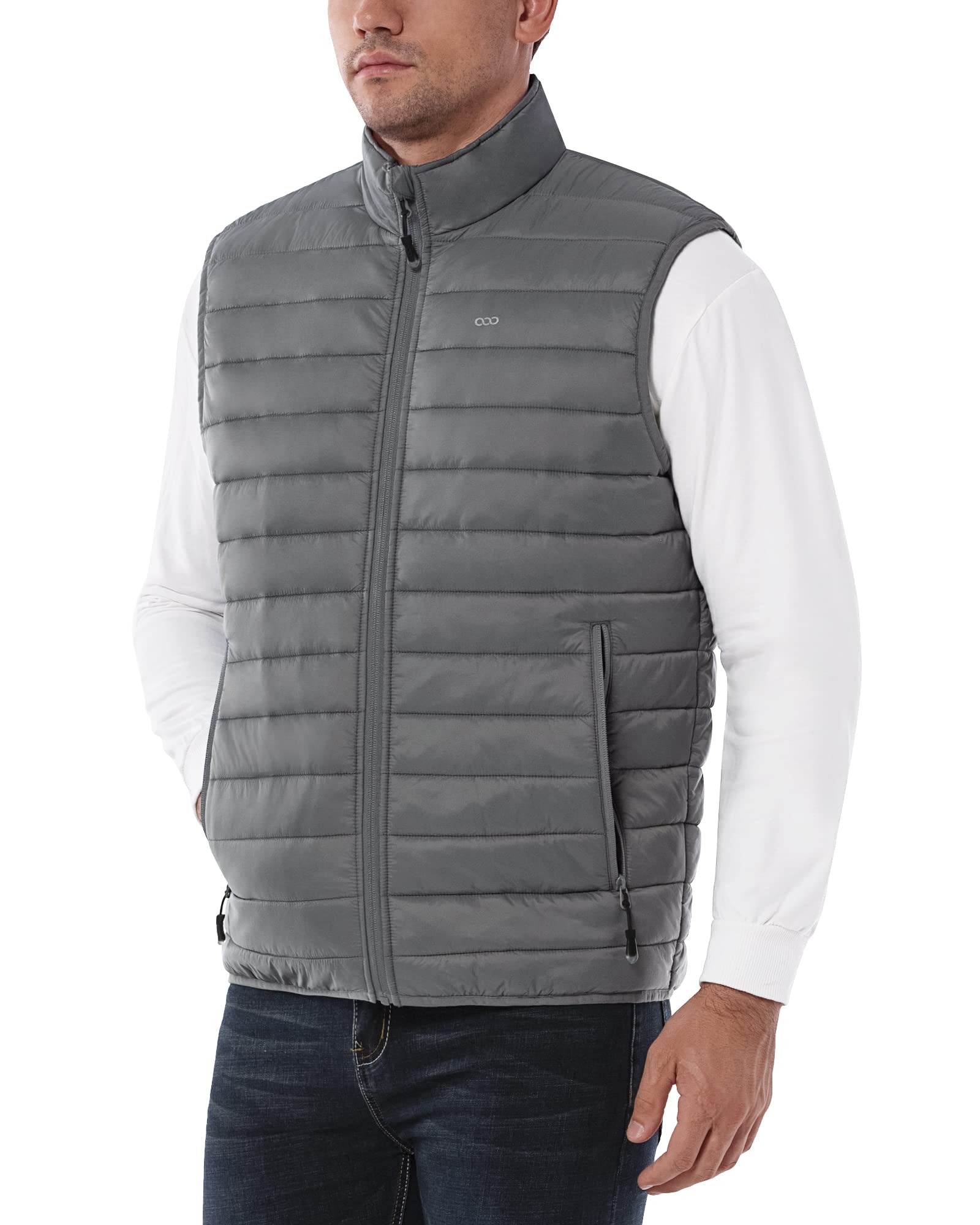 33,000ftMen's Lightweight Packable Insulated Puffer Vest Outerwear, Warm Winter Sleeveless Jacket for Golf Running