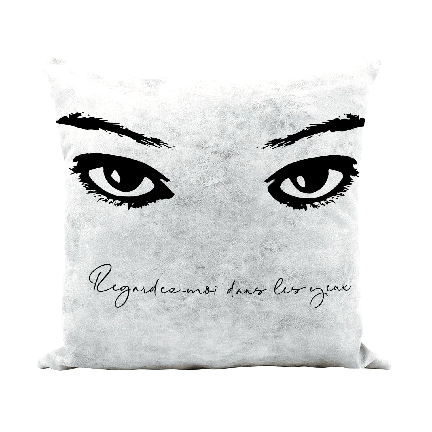 Coussin similicuir blanc 40x40cm déhoussable et facile à nettoyer