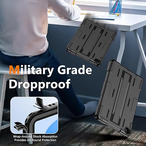 Miniatura 3 de Funda para iPad A16 de 10 generación, a prueba de caídas de grado militar, resistente al agua IP68, con protector de pantalla, soporte y correa de