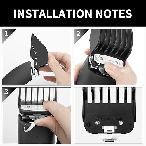 Miniatura 7 de Yinke Para Wahl Clipper Guards Set 10 12 14 16 18 20, protectores de cortapelos extralargos con clip de metal, 6 longitudes de corte