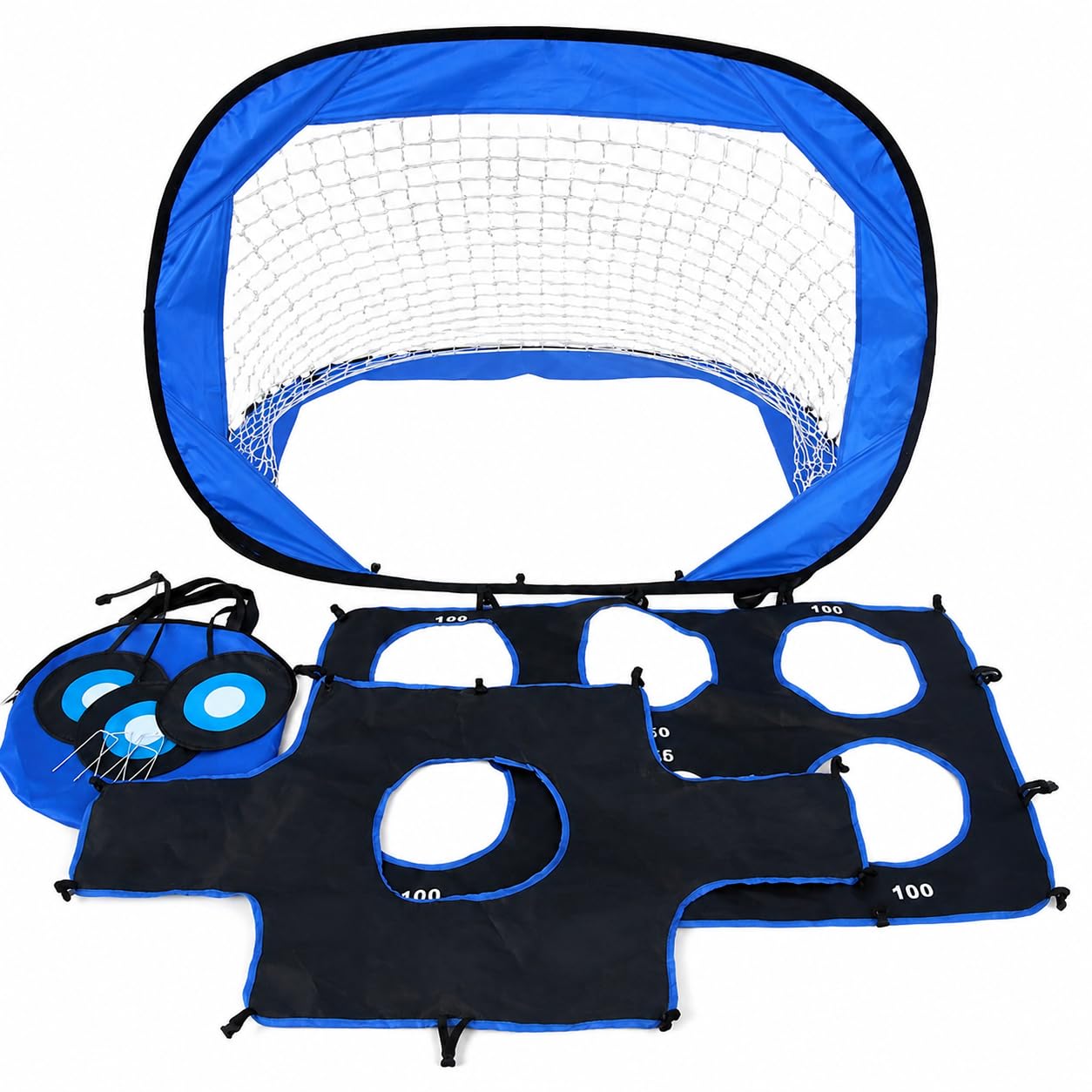 Porta da Calcio per Bambini Rete da Gioco Portatile Attrezzatura Calcistica Archi Flessibili in Fibra di Vetro Base Ancorabile Ripiegabile Adatta per