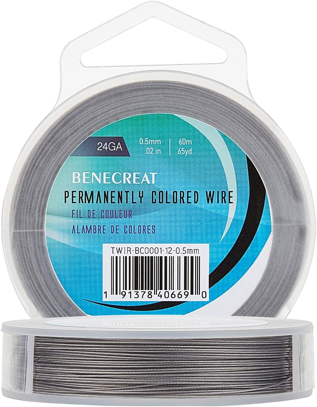 BENECREAT 7 Strands 195FT 0.5MM Stainless Steel Bead String Wire 24 Guage Tarnish Resistant Steel Wires for Necklace Bracelet Making