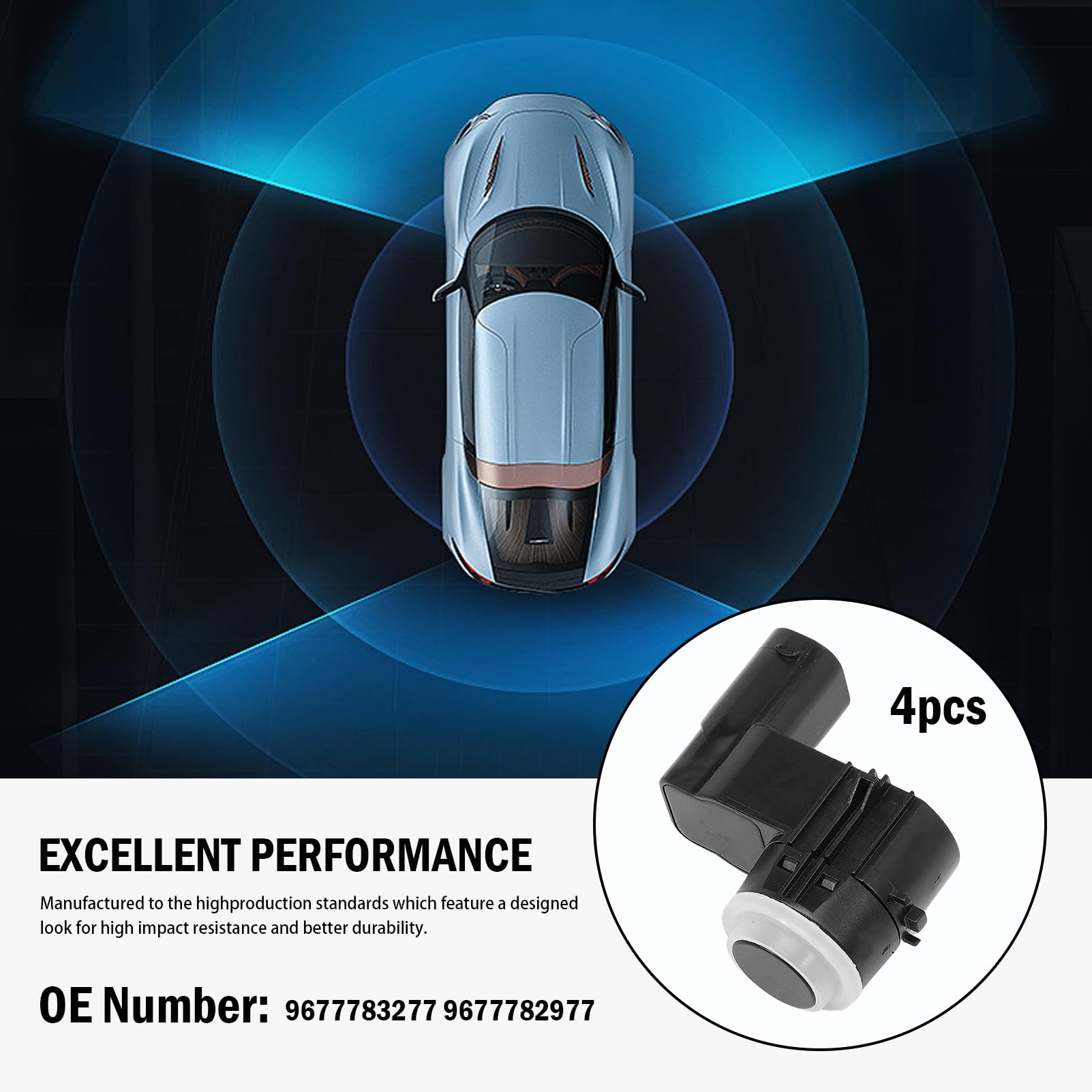 FanPaYY 4 sensores de marcha atrás Pdc para Citroën C3 DS3 Peugeot 3008 5008 9677783277 9677782977