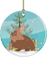 Vista 7 de Caroline's Treasures Bactrian Camel Adorno de cerámica de Navidad, decoración colgante de árbol de Navidad verde azulado para el hogar, vacaciones