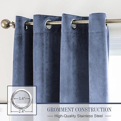 Miniatura 2 de Pleasant Boulevard - Cortinas de terciopelo para decoración interior de habitaciones y ventanas grandes, elegantes, estilo con ojales, 2 paneles de