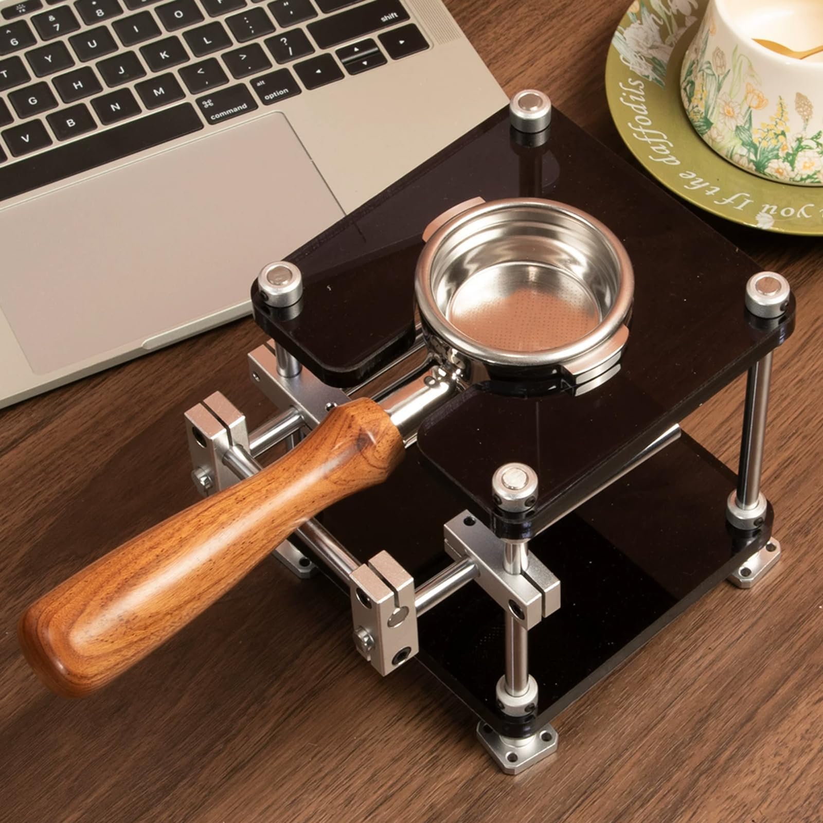 YNIYUJKL Espresso Tamper Station, 58Mm Portafilter Holder, Adjustable Height, Acrylic Coffee Accessory For Espresso Machines At Home Or Cafe,Black