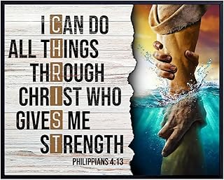 Bible Verse Christian Wall Decor - Jesus Wall Art, Jesus Poster - inspiring spiritual Religious Motivational poster - Religious Gifts - Encouraging God Wall Decor - positive Quotes Inspirational quote