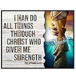 Bible Verse Christian Wall Decor - Jesus Wall Art, Jesus Poster - inspiring spiritual Religious Motivational poster - Religious Gifts - Encouraging God Wall Decor - positive Quotes Inspirational quote