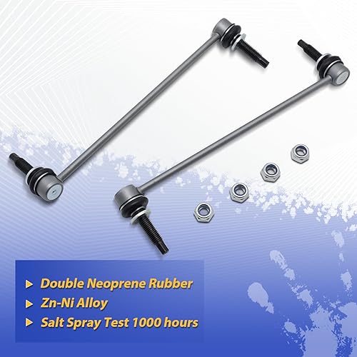 Vista 86 de Varillas de barra estabilizadora delantera izquierda y derecha de aleación de zinc-níquel de 13.82 pulgadas para Sonata 2011-2012, Optima 2011-2012