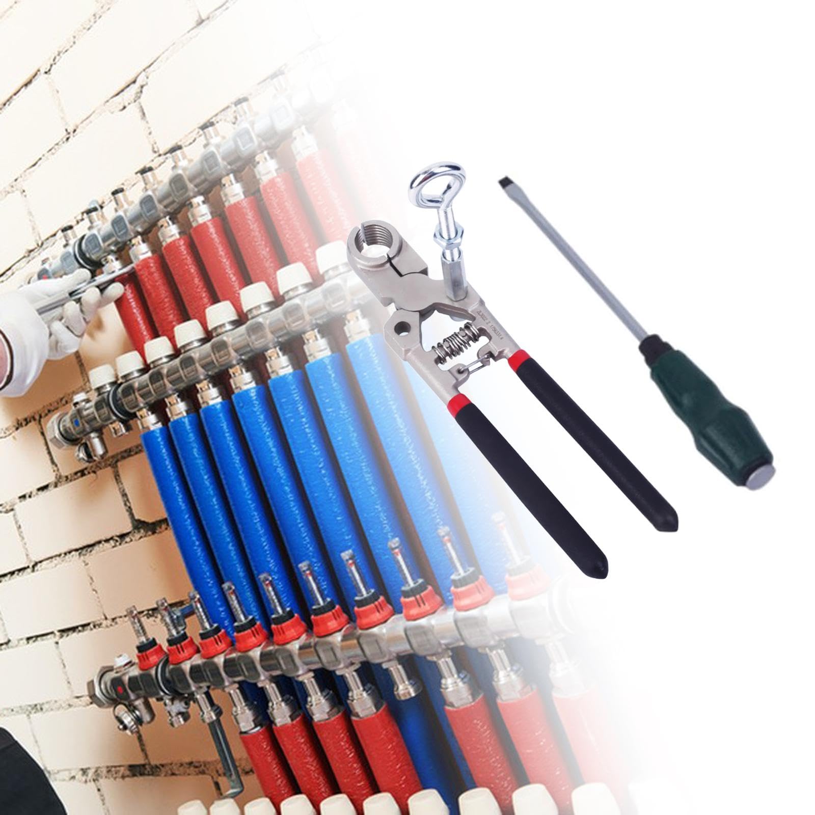 Qianly Pince pour L'extraction Des Tuyaux de Chauffage Au Sol, Professionnelle, Haut de Gamme, En Acier Allié Haute Performance, avec Tournevis