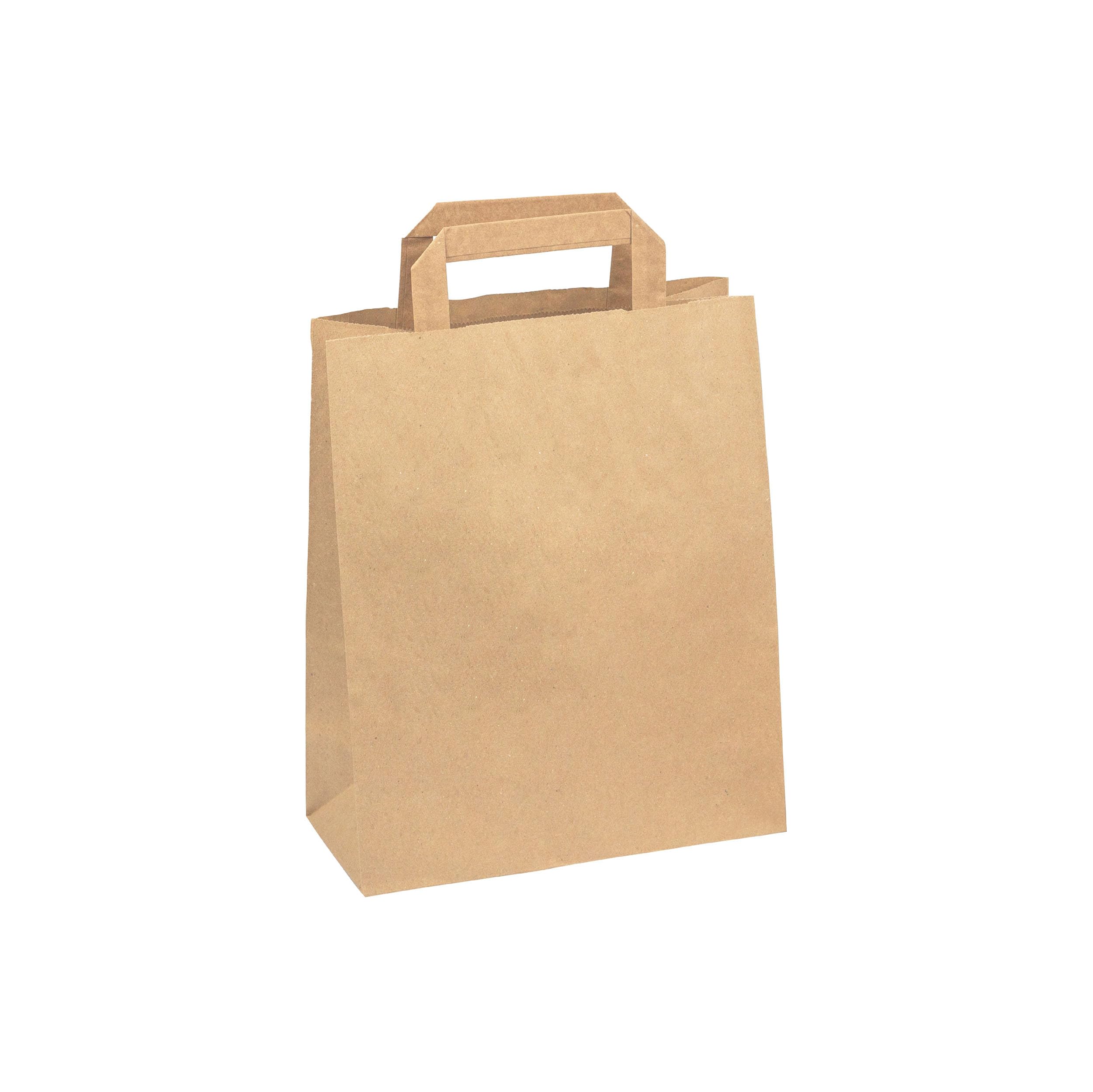 Daybays Papiertüten 18+8 x 22 cm Braun, 1000 Stk. Geschenktüten Papiertragetaschen mit Henkel aus Kraftpapier, Papiertaschen Geschenktüte Papiertüte klein (1000)