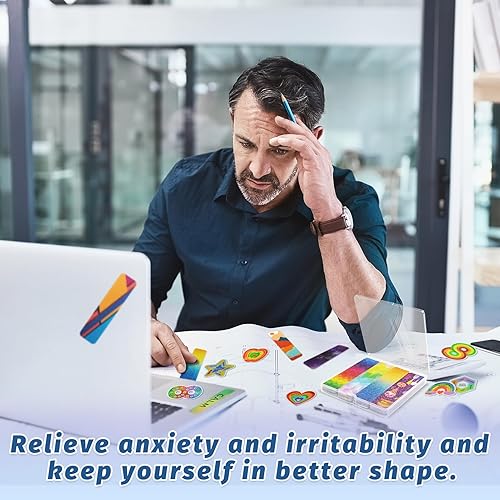 Miniatura 6 de 48 calcomanías sensoriales únicas para artículos de alivio de ansiedad, tiras sensoriales con caja de almacenamiento, 2 tiras sensoriales de