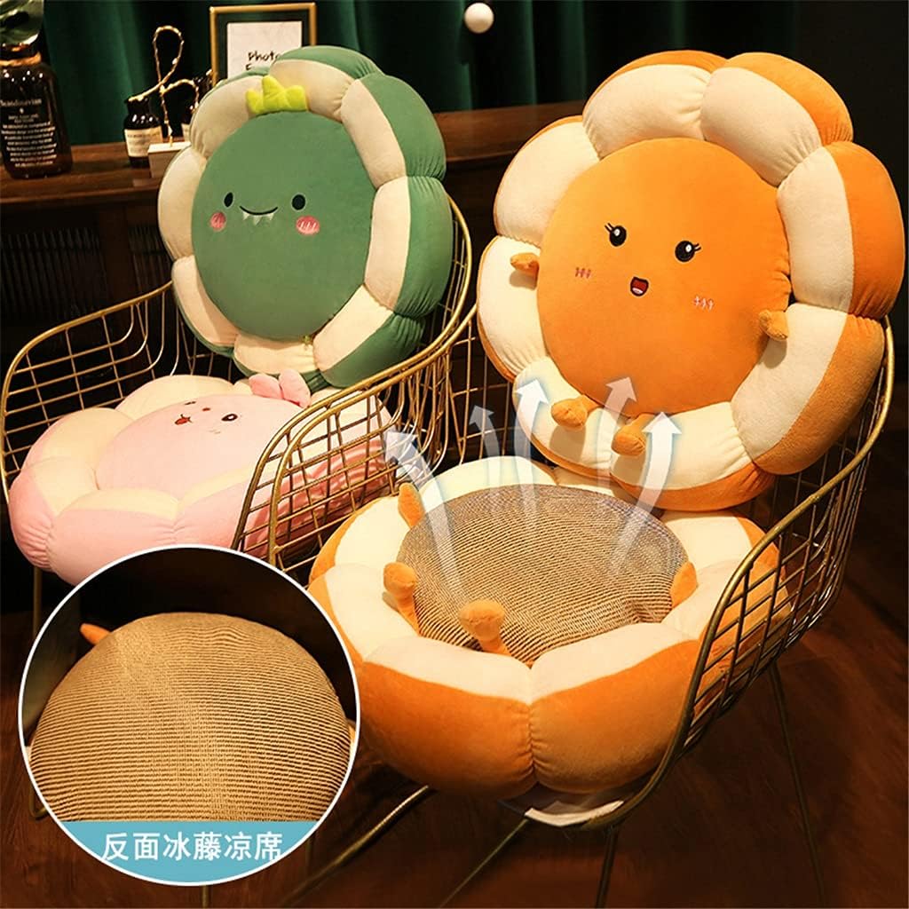 Flower Cushion Pillow Fart Office Sedentary Chair Butt Backrest Round Bedroom Floor Bay Window Waist(D)