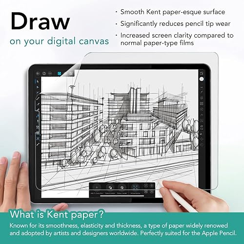 Miniatura 5 de BELLEMOND - Paquete de 2 - Protector de pantalla de papel Smooth Kent fabricado en Japón (versión 2023) para iPad de 10.2 pulgadas de 987 generación