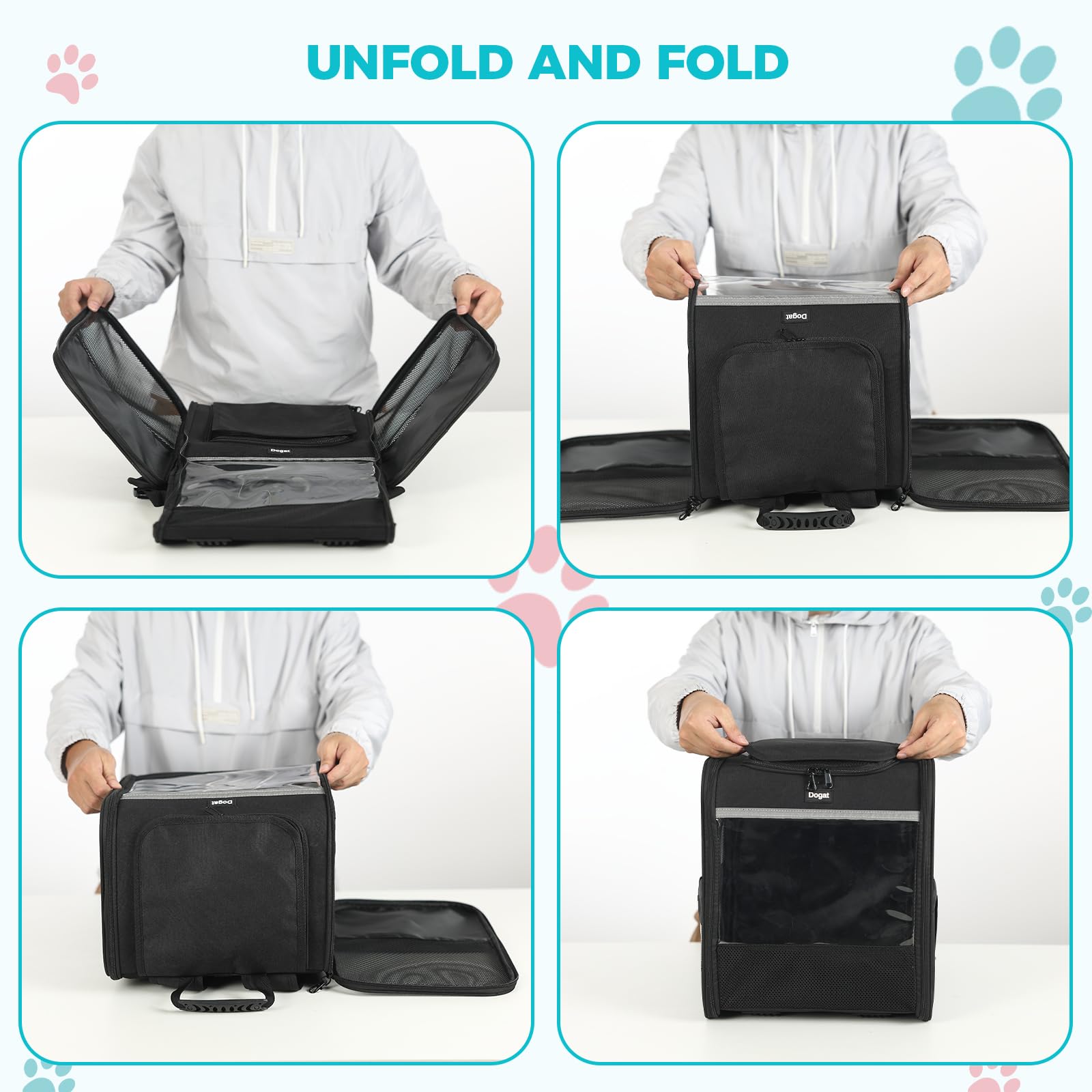 Katzenrucksack für kleine Hunde & Katzen Schwarz