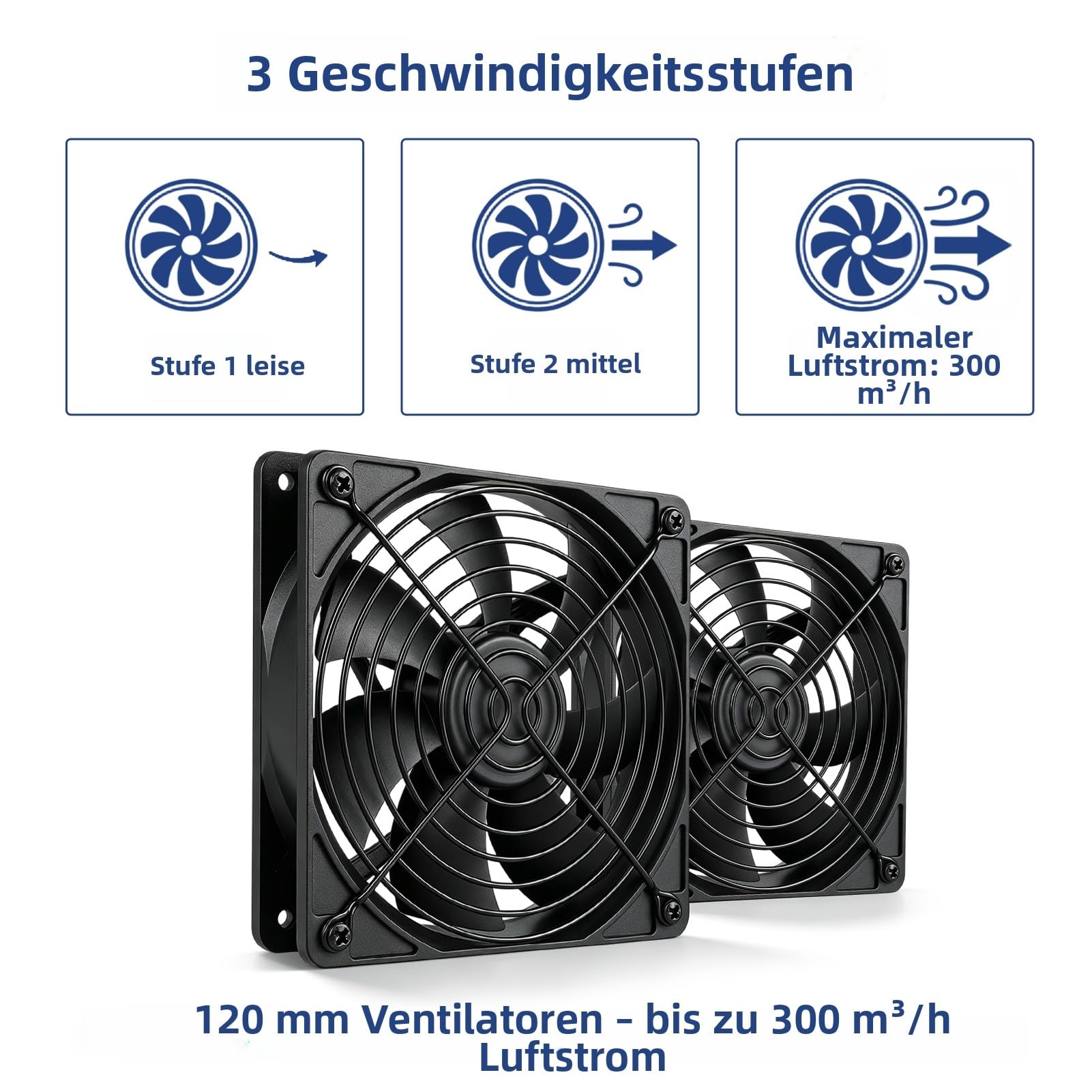 Smart-Lüfter für Zendure, temperaturgesteuerter Smart-Lüfter, für Zendure SuperBase 2000 SolarFlow 800 Plus 1600, leiser 3-Gang-Lüfter für Powerstation, USB-Eingang