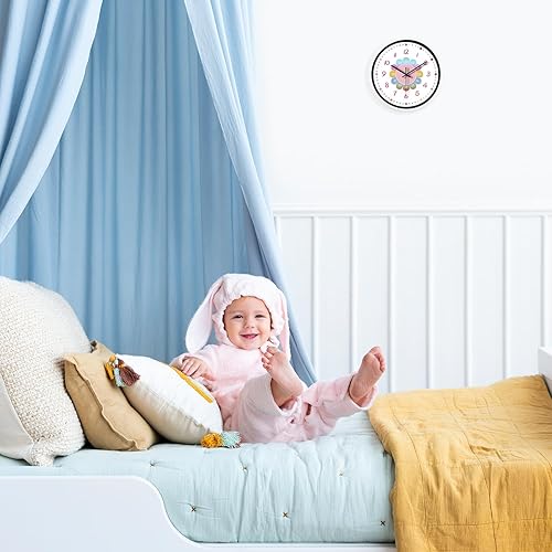 Miniatura 11 de Reloj de pared moderno verde para decoración de sala de estar, reloj de pared grande de 14 pulgadas, funciona con pilas, reloj analógico redondo