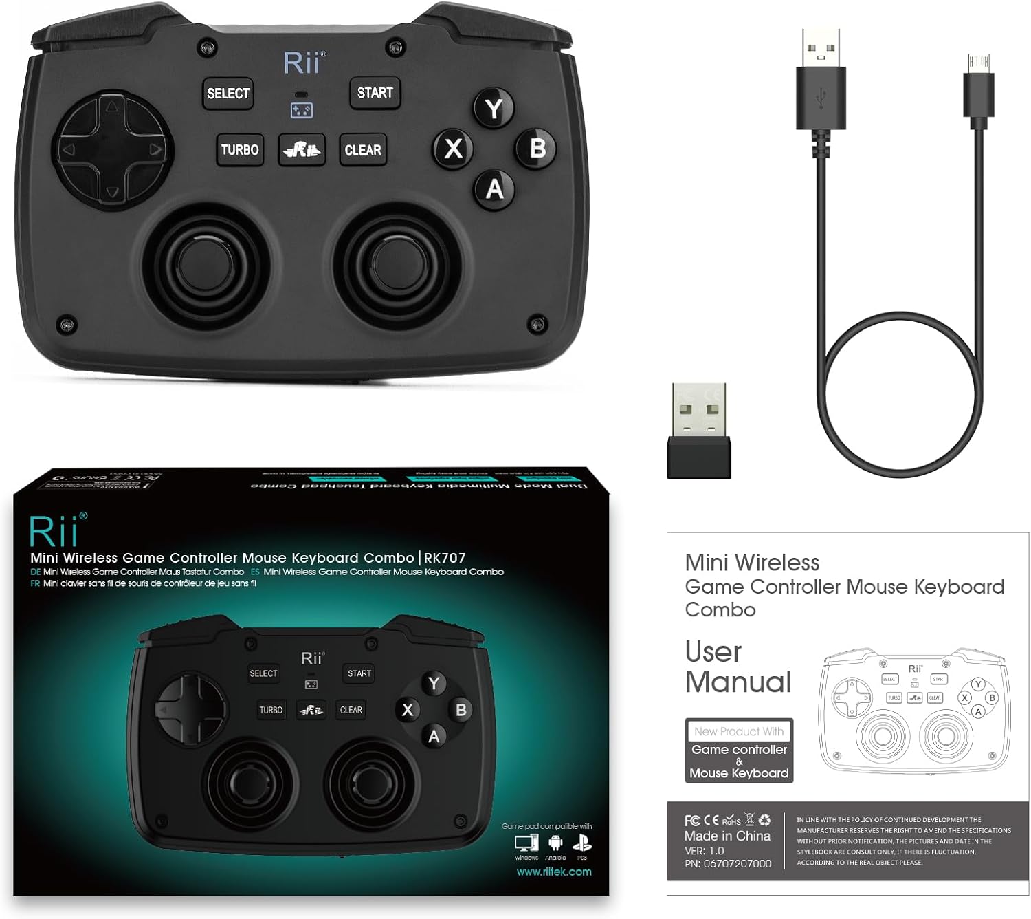 Rii RK707 Mini Wireless Keyboard Gamepad User Manual