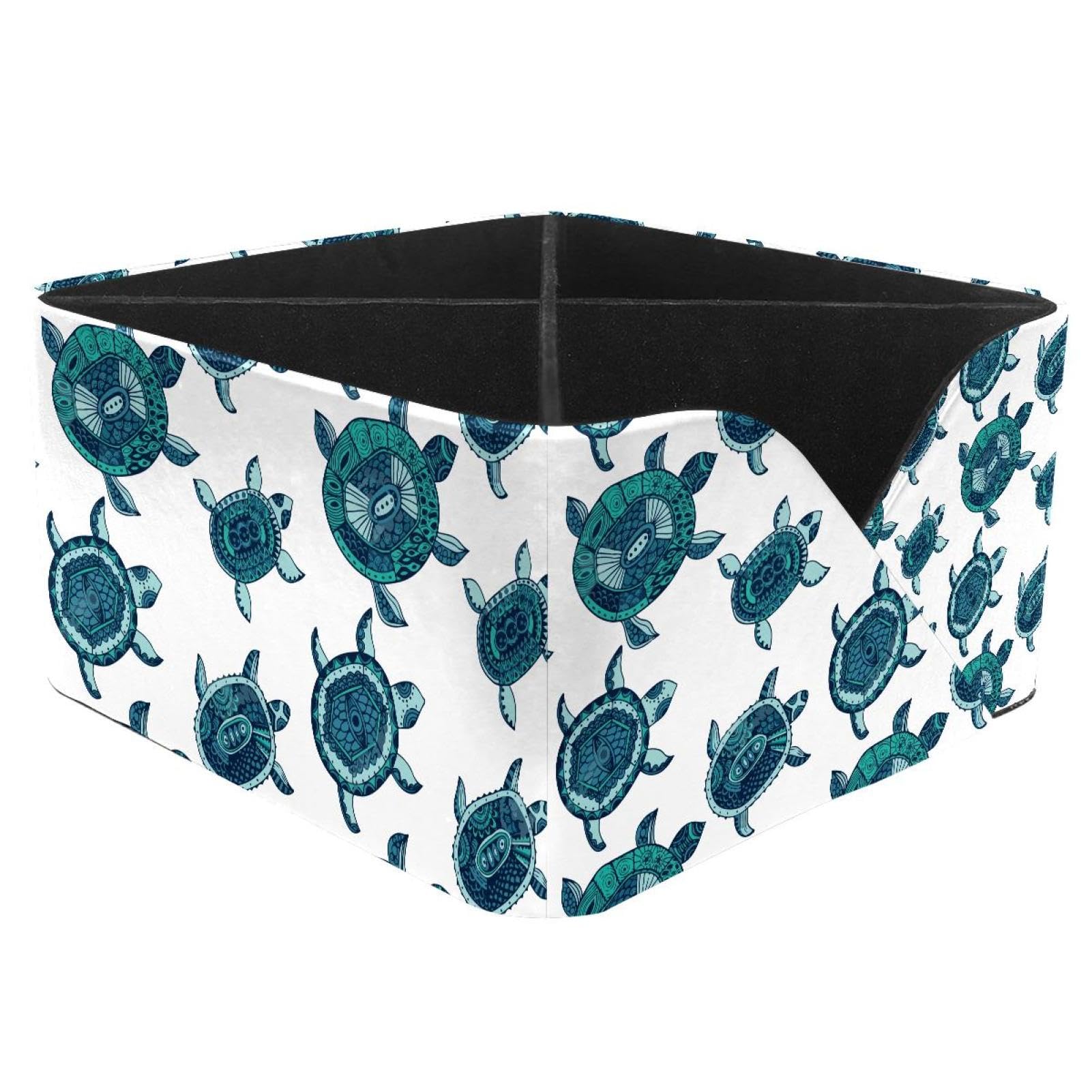 KengjuTesu Sea Turtles Desktop Organizer Pen Holder, Rectangular Pencil Cup for Office, Study and Makeup Stations
