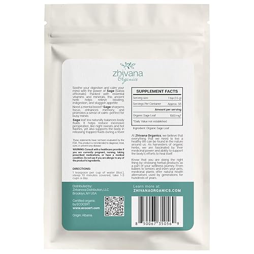 Miniatura 338 de Zhivana Organics - Té orgánico de bayas de espino blanco 16 onzas, para presión arterial alta, apoyo para la salud cardíaca y relajación