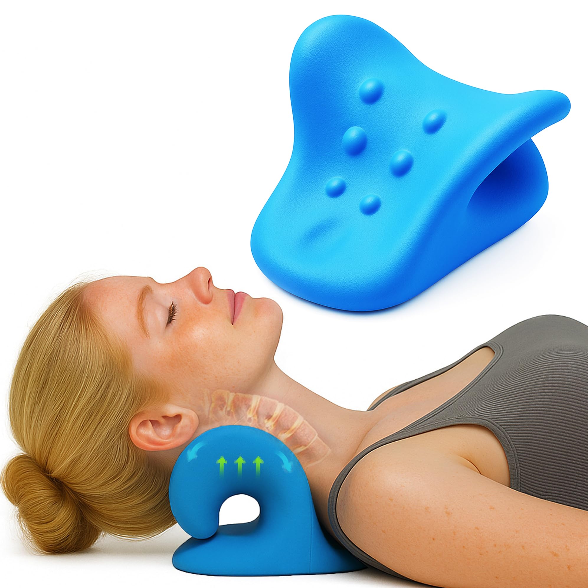 Trazione Cervicale Professionale per Dolore Cervicale e le Spalle | Cuscino e Supporto Cervicale - Cervicale Collo Rimedi per Collo Infiammato, Postura e Ufficio
