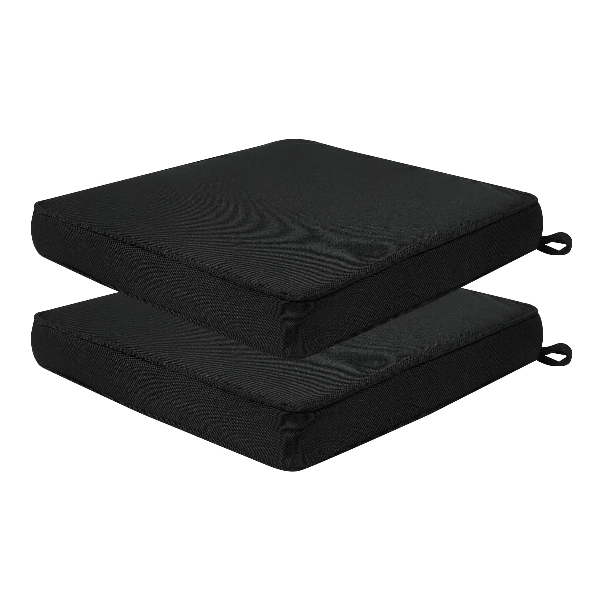 Outdoor Chair Cushions 18x18 Inch,Set of 2,Water Resistant Chair Pads with Ties,Square Seat Cushion 18"x18"x2.5",Patio Chair Cushion for Garden,