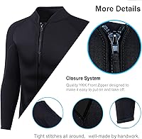Vista 5 de Wetsuit Top Men,2mm Mens Wetsuit Top 3mm Long Sleeve Wetsuit Jacket Men Front Zip Warm Wets Suit Jackets for Men Stretch Mens Wetsuit Top