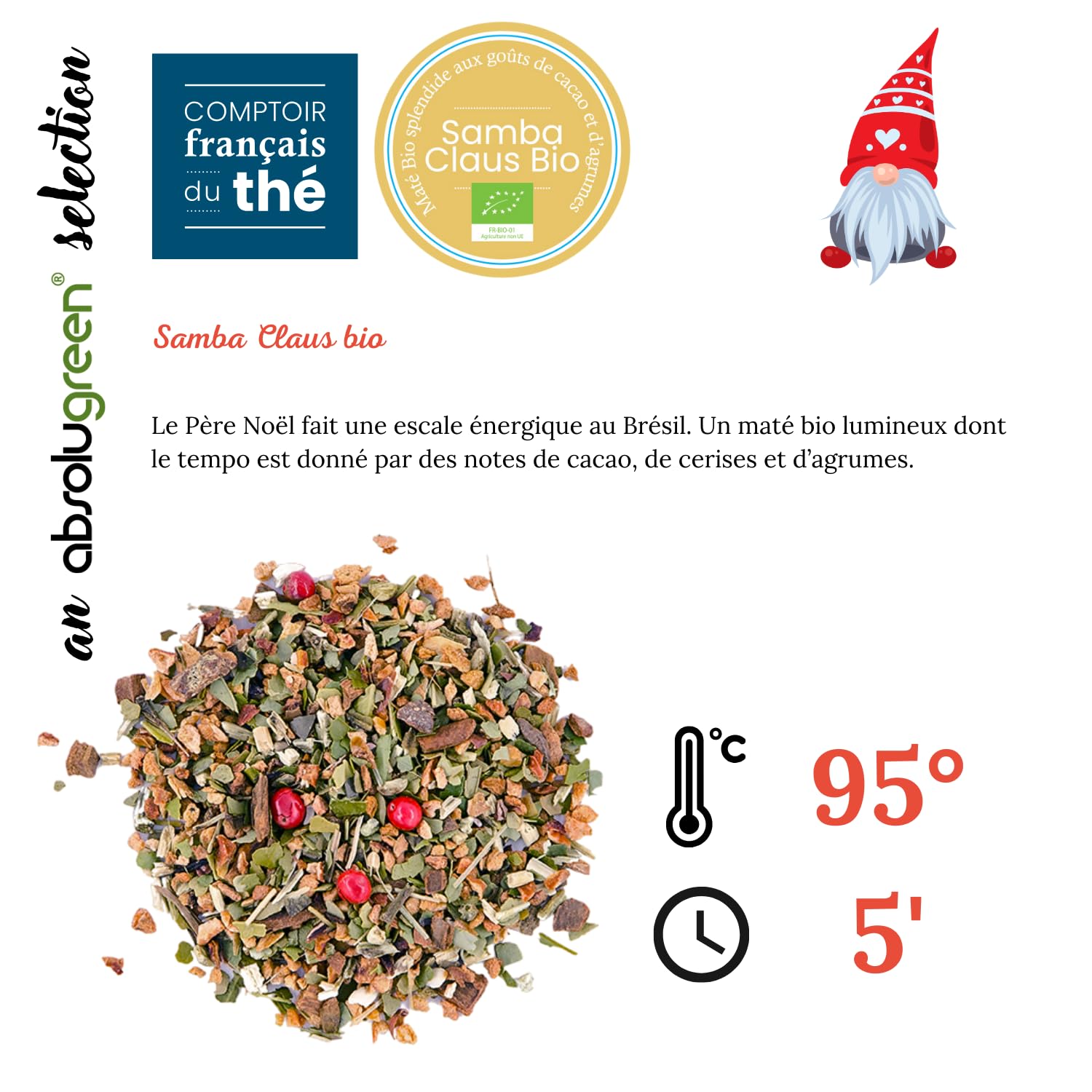 Coffret de Noël – Comptoir Français du Thé – 5 Thés Gourmands et Festifs en Pochettes de 20g – Coffret Cadeau Blanc Édition Limitée