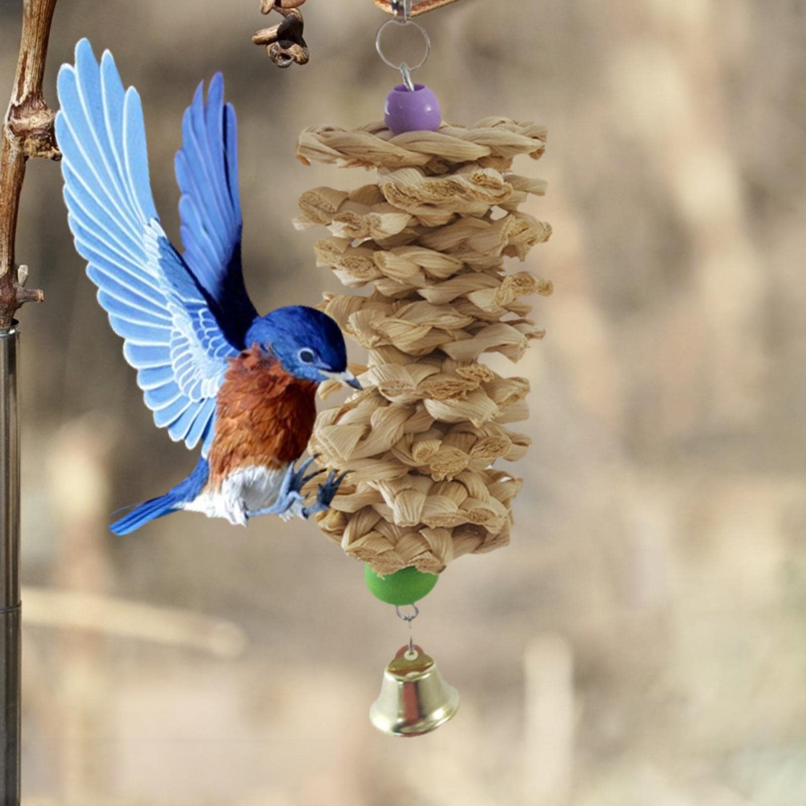 Parkietspeelgoed voor vogels - Cuttlebone Woven Grass Toy,Kauwspeelgoed voor papegaaien in kooi, Speelgoed voor kleine vogelkoekjes Ytger